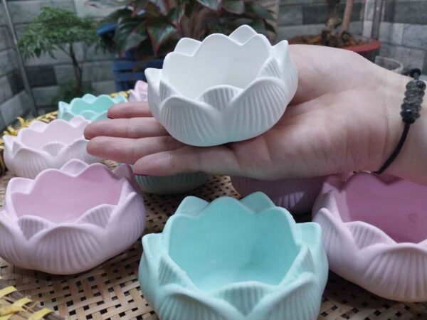 Cốc nến hoa sen, decor trang trí, đựng trang sức, đựng nến tealight, nến thơm, làm chậu hoa, làm gạt tàn thuốc.