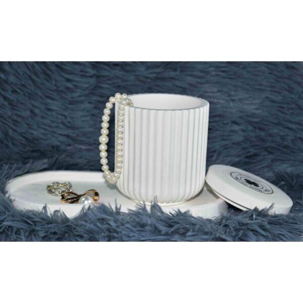 Hủ thạch cao có nắp đa dụng, dùng decor,  đựng trang sức, viết, dụng cụ trang điểm, tâm bông, bông tẩy trang...