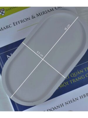 Khay thạch cao oval dùng Decor chụp hình, đựng nến thơm, sáp thơm, trang sức, phụ kiện...tự tô màu (trang trí)