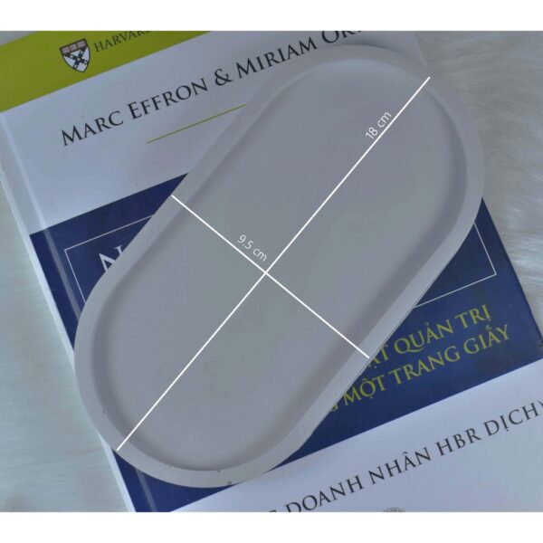 Khay thạch cao oval dùng Decor chụp hình, đựng nến thơm, sáp thơm, trang sức, phụ kiện...tự tô màu (trang trí)