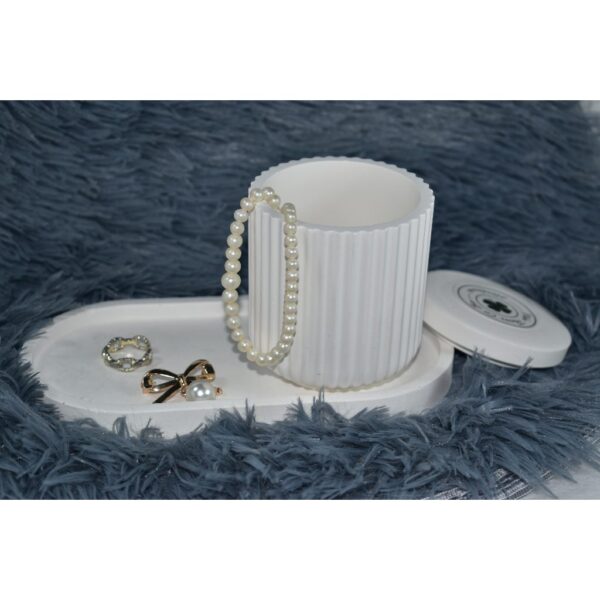 Khay thạch cao oval dùng Decor chụp hình, đựng nến thơm, sáp thơm, trang sức, phụ kiện...tự tô màu (trang trí)