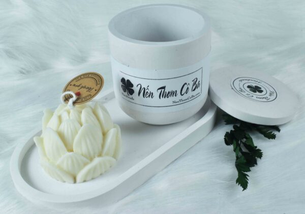 Hủ thạch cao có nắp đa dụng, dùng decor,  đựng trang sức, viết, dụng cụ trang điểm, tâm bông, bông tẩy trang...