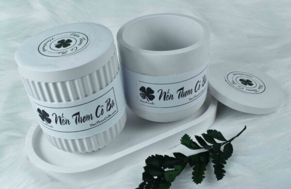 Hủ thạch cao có nắp đa dụng, dùng decor,  đựng trang sức, viết, dụng cụ trang điểm, tâm bông, bông tẩy trang...