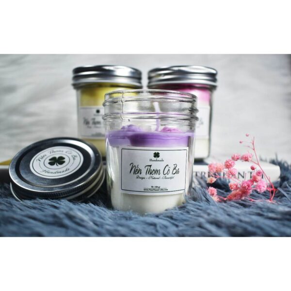 Nến thơm hủ thủy tinh có nắp 150gr -handmade, giúp thư giãn, quà tặng, decor, trang trí nhà cửa (nhiều mùi)