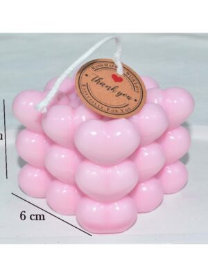Nến thơm phòng handmade, hình khối rubik trái tim,  dùng trang trí, decor chụp ảnh, thư giãn (mùi ngẫn nhiên)