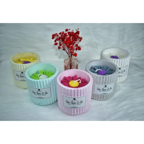 Nến thơm tinh dầu handmade, hủ thạch cao sọc 150g có nắp, không khói, decor, giúp thư giãn, quà tặng (nhiều mùi)